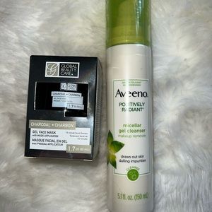 Face cleanser and gel charcoal mask